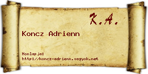 Koncz Adrienn névjegykártya